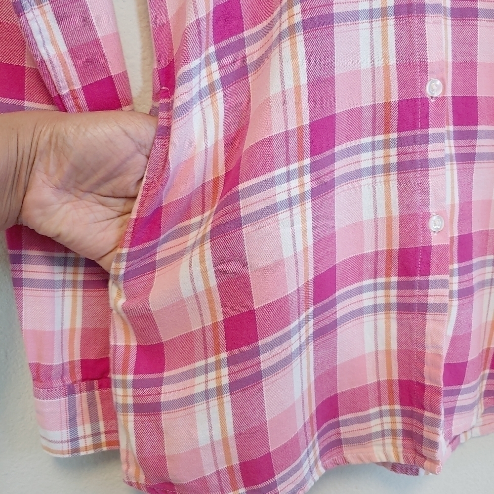 Authentic Clothing Pink and Purple Flannel Winter Long Sleeves Shirt Sz S - Picture 6 of 8